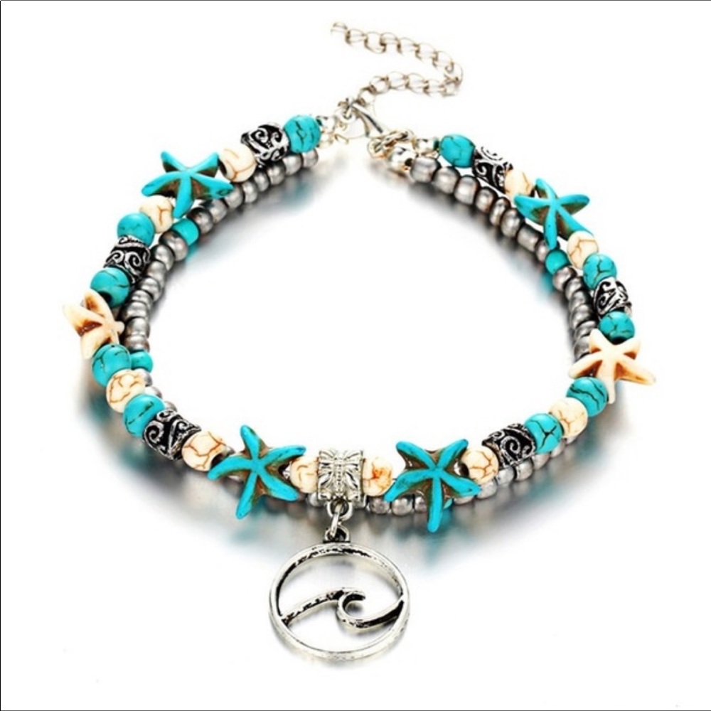 🌞Bohemian Turquoise Wave Anklet🌞